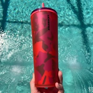 Starbucks 2022 Spring Red Floral Soft Touch Tumbler
